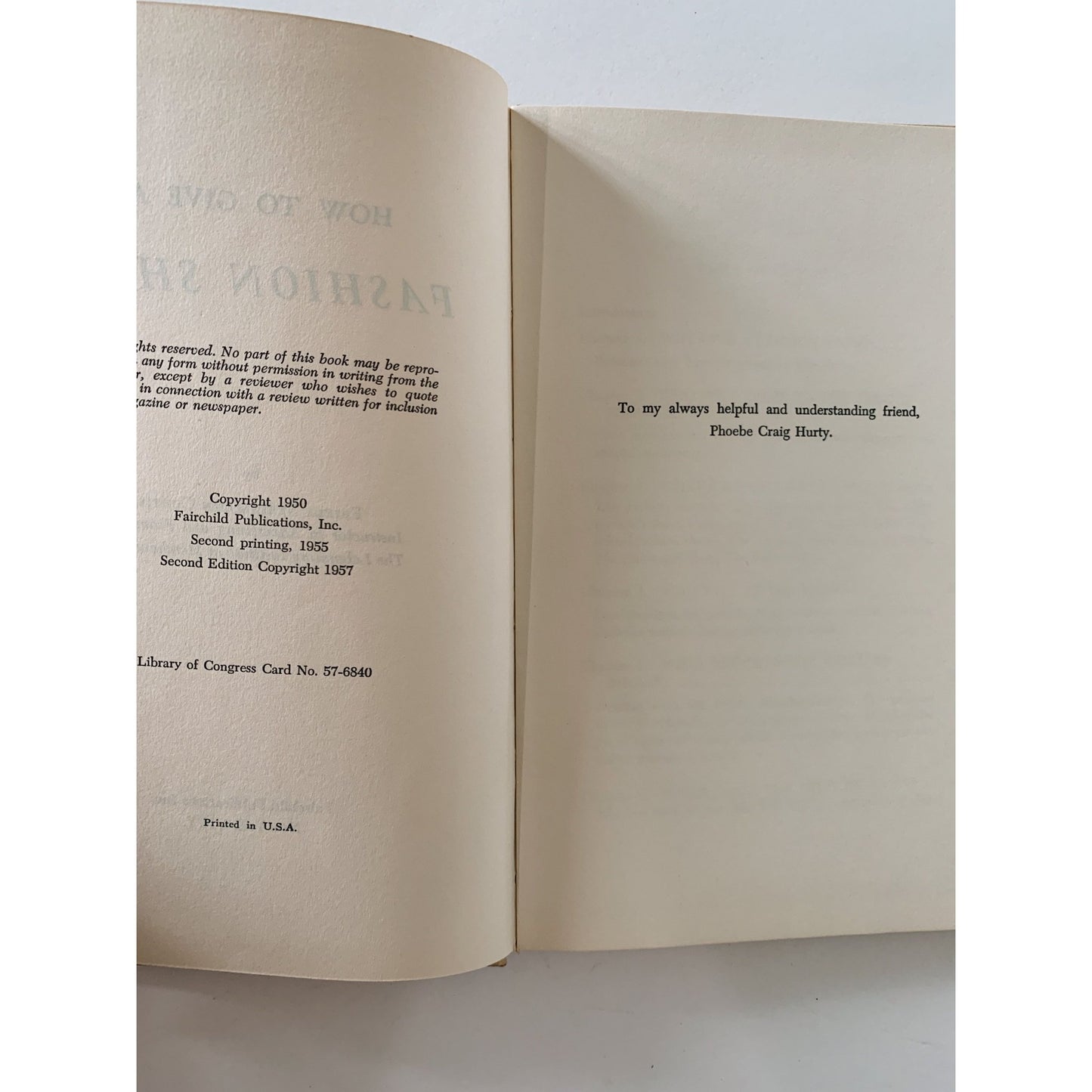 How to Give a Fashion Show, 1957 Hardcover - Pretty Old Books