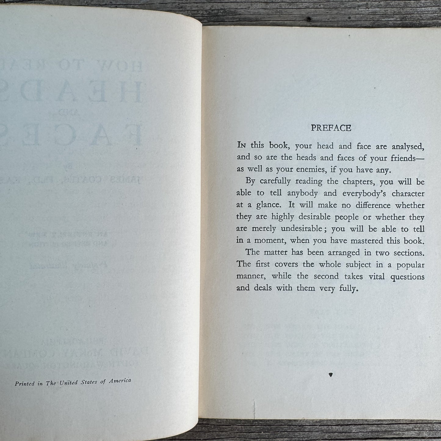 How to Read Heads and Faces, James Coates - Pretty Old Books