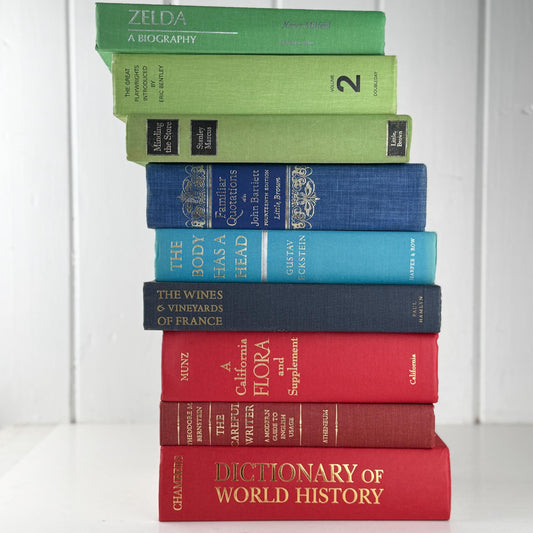 Huge Vintage Rainbow Book Set for Decor and Shelf Styling - Pretty Old Books