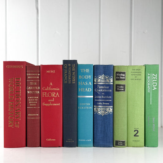 Huge Vintage Rainbow Book Set for Decor and Shelf Styling - Pretty Old Books