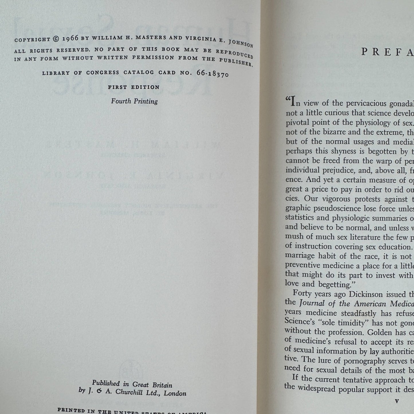 Human Sexual Response, Masters and Johnson First Edition - Pretty Old Books