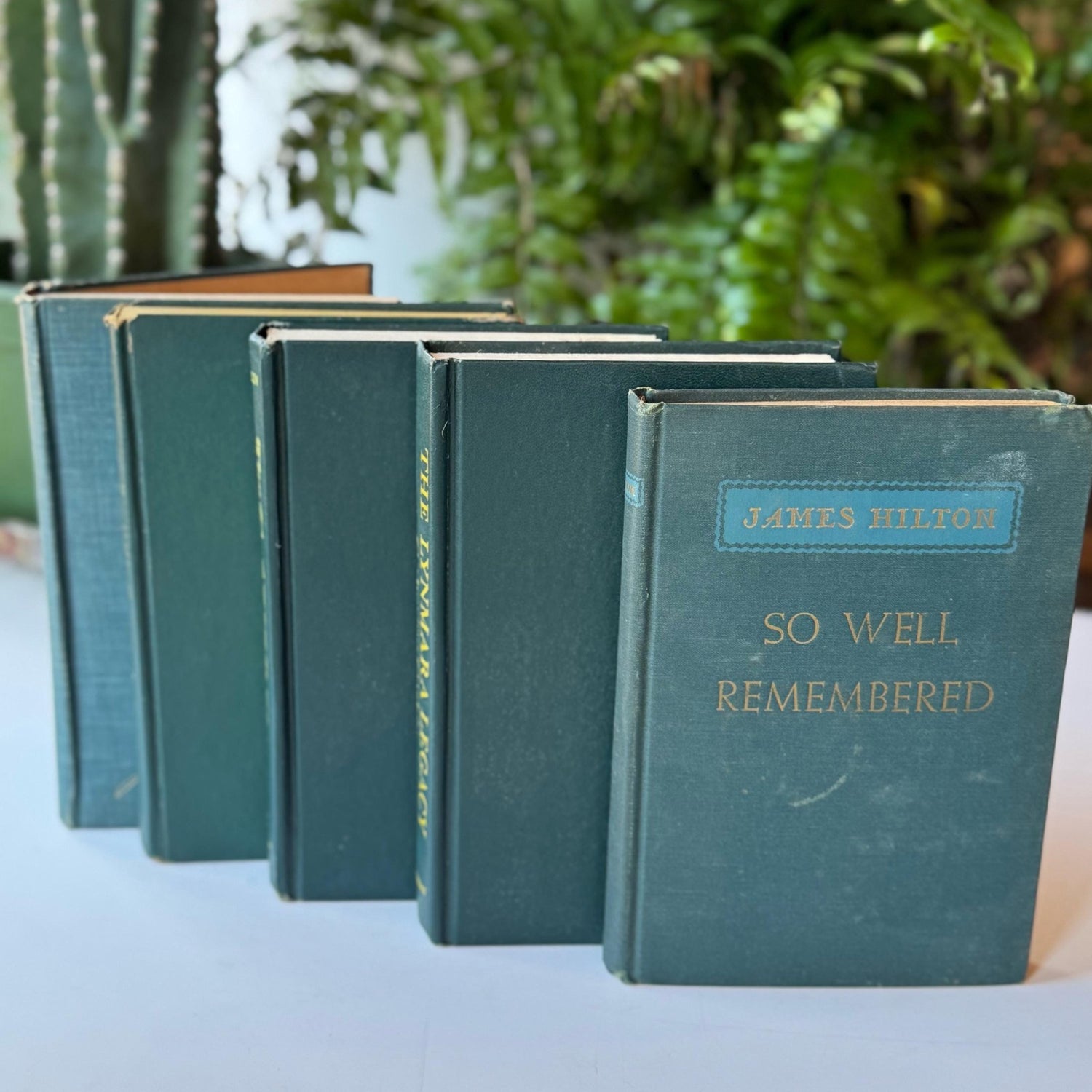 Hunter Green Vintage Mid Century Modern Decorative Books for Shelf Styling - Pretty Old Books