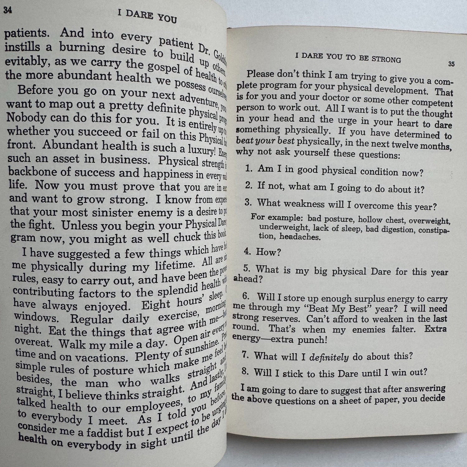 I Dare You!, William H. Danforth, Self Help Hardcover - Pretty Old Books