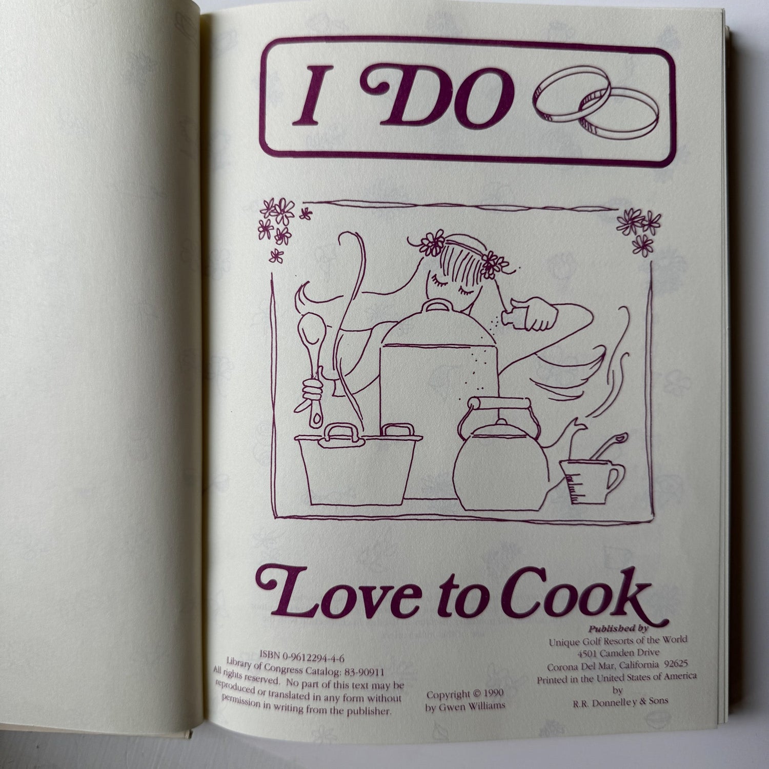 I Do...Love to Cook, 1990 Cookbook for New Brides - Pretty Old Books