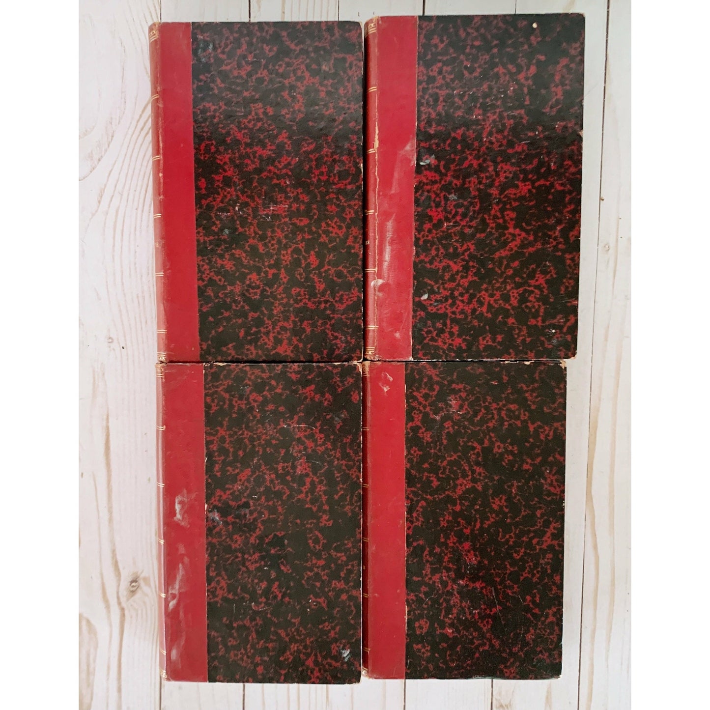Antique Red Leather Balzac Book Set 1870