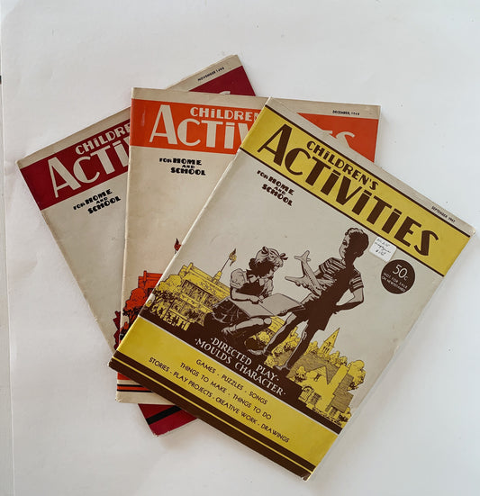 Children's Activities for Home and School, Vintage Magazines Mid Century 1940s, Choose One