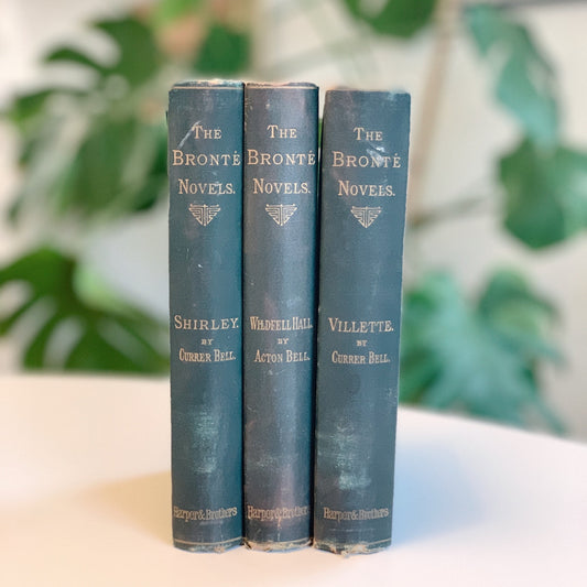 The Bronte Novels, Harper & Brothers, 1870s, Antique Green Book Set