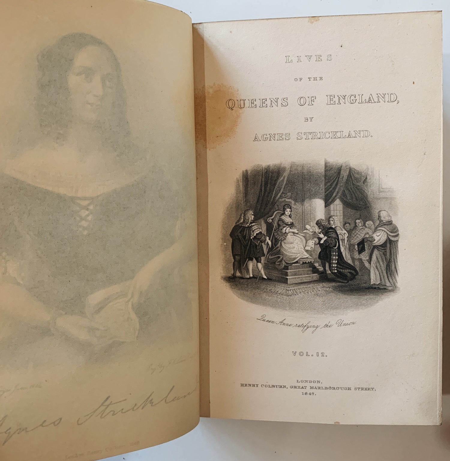 Agnes Strickland Books, Lives of the Queens of England, Scotland, Last Four Princesses of the Royal House of Stuart, Leather 1800s