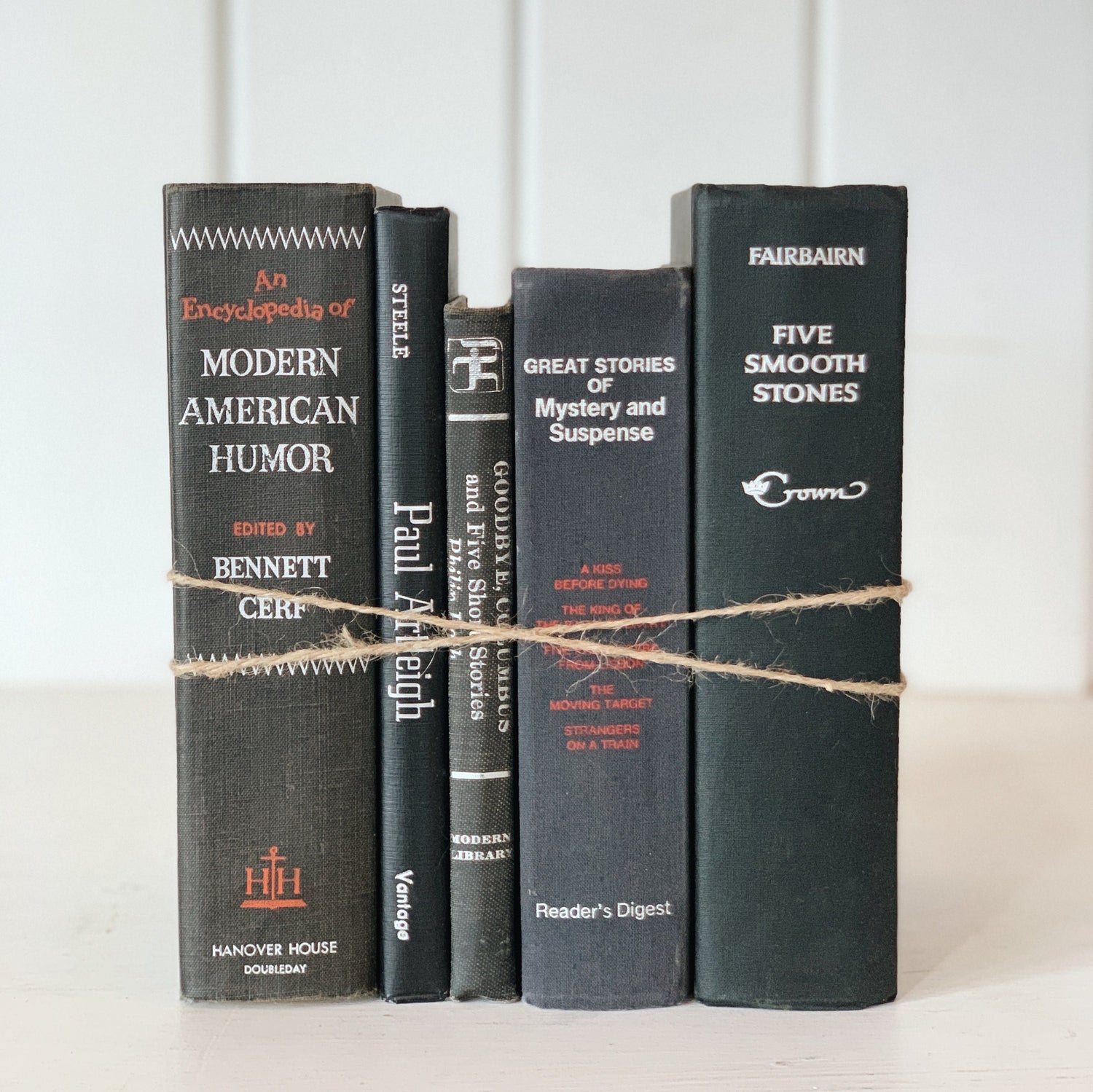 Black Silver and Red Vintage Books, Books By Color For Bookshelf Decor, Masculine Office Shelf Styling
