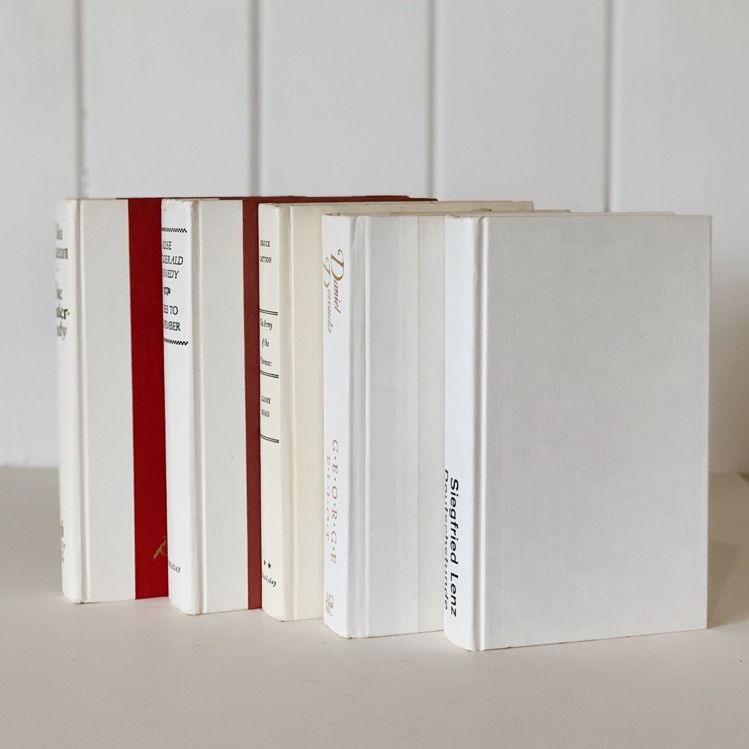 Vintage White Book Set, Bookshelf Decor, Aesthetic Books for Bookshelf Decor