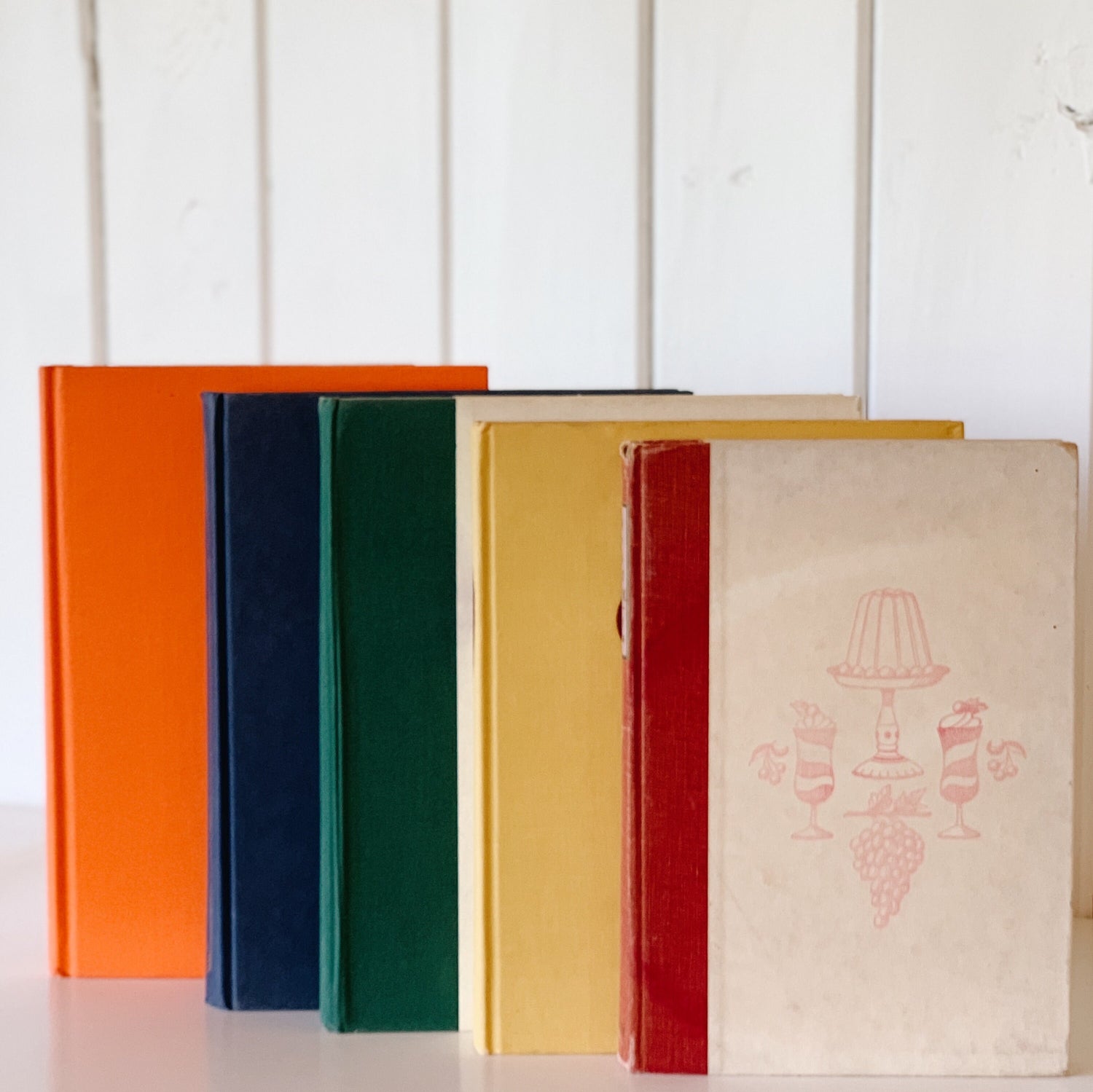 Large-Sized Vintage Colorful Cookbook Set for Decor, Kitchen Shelf Decor