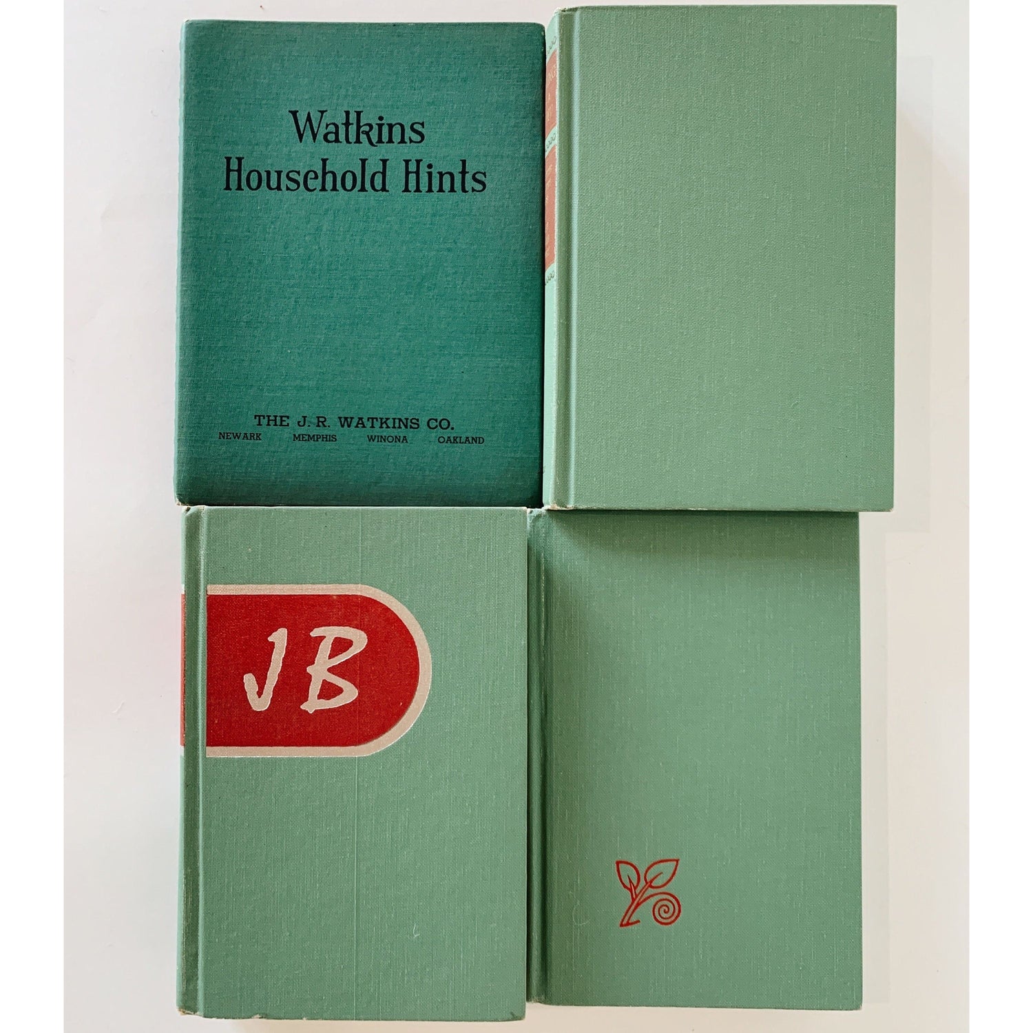 Teal Green Vintage Cookbooks, Farmhouse Kitchen Decor, Old Cookbooks, Vintage Book Set