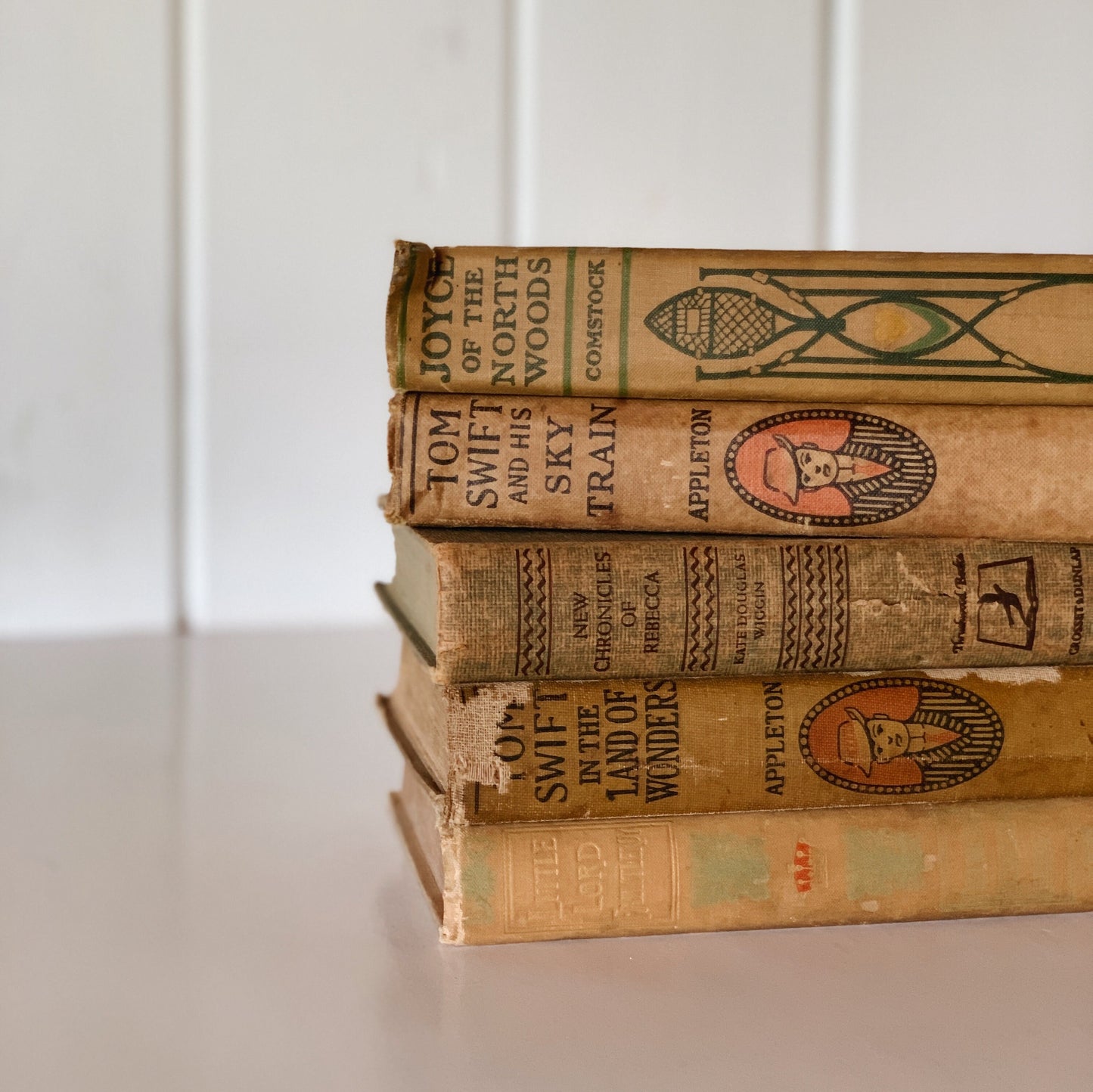 Decorative Shabby Antique Neutral Books for Kids, Neutral Kids' Room Decor