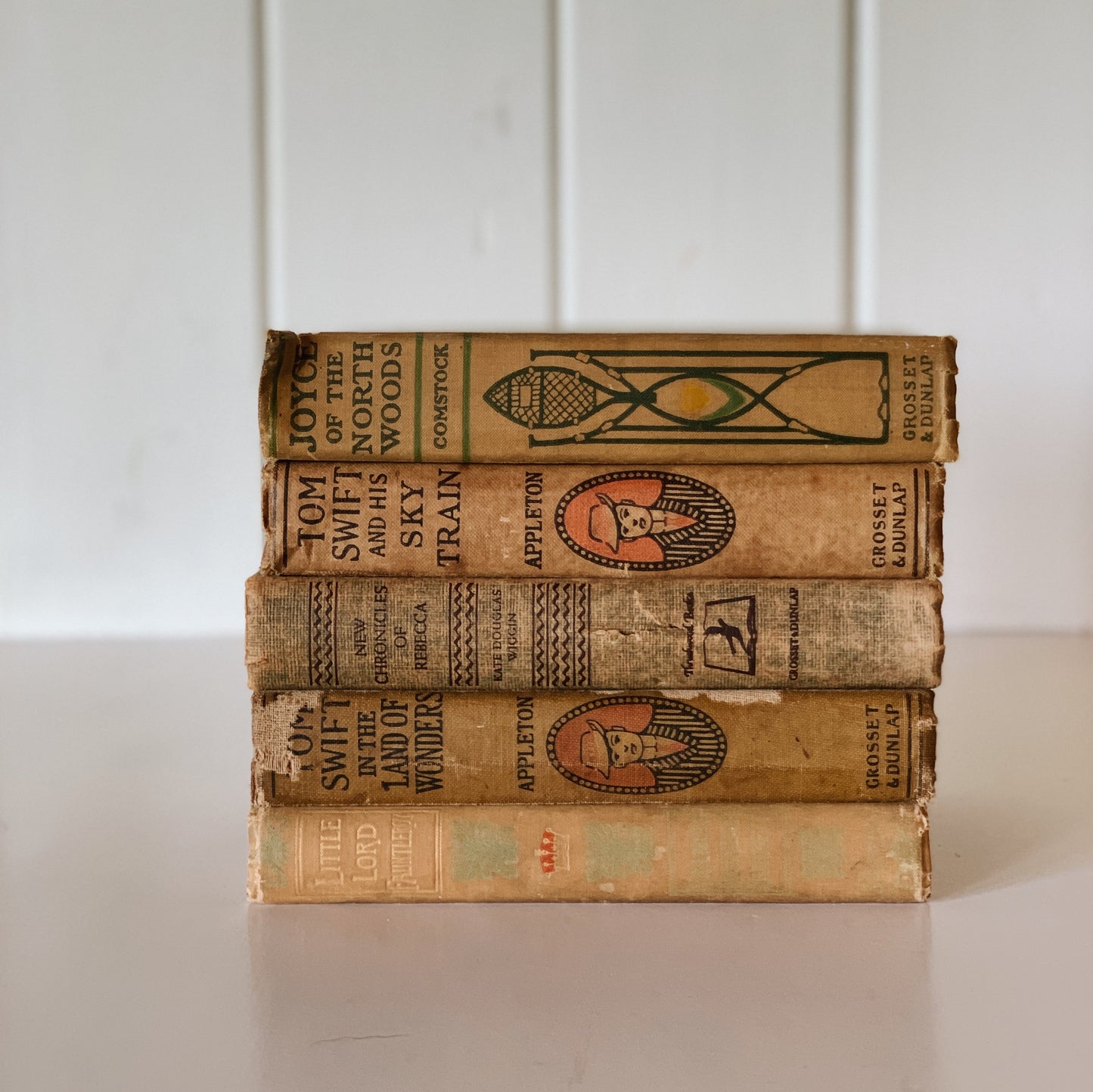 Decorative Shabby Antique Neutral Books for Kids, Neutral Kids' Room Decor