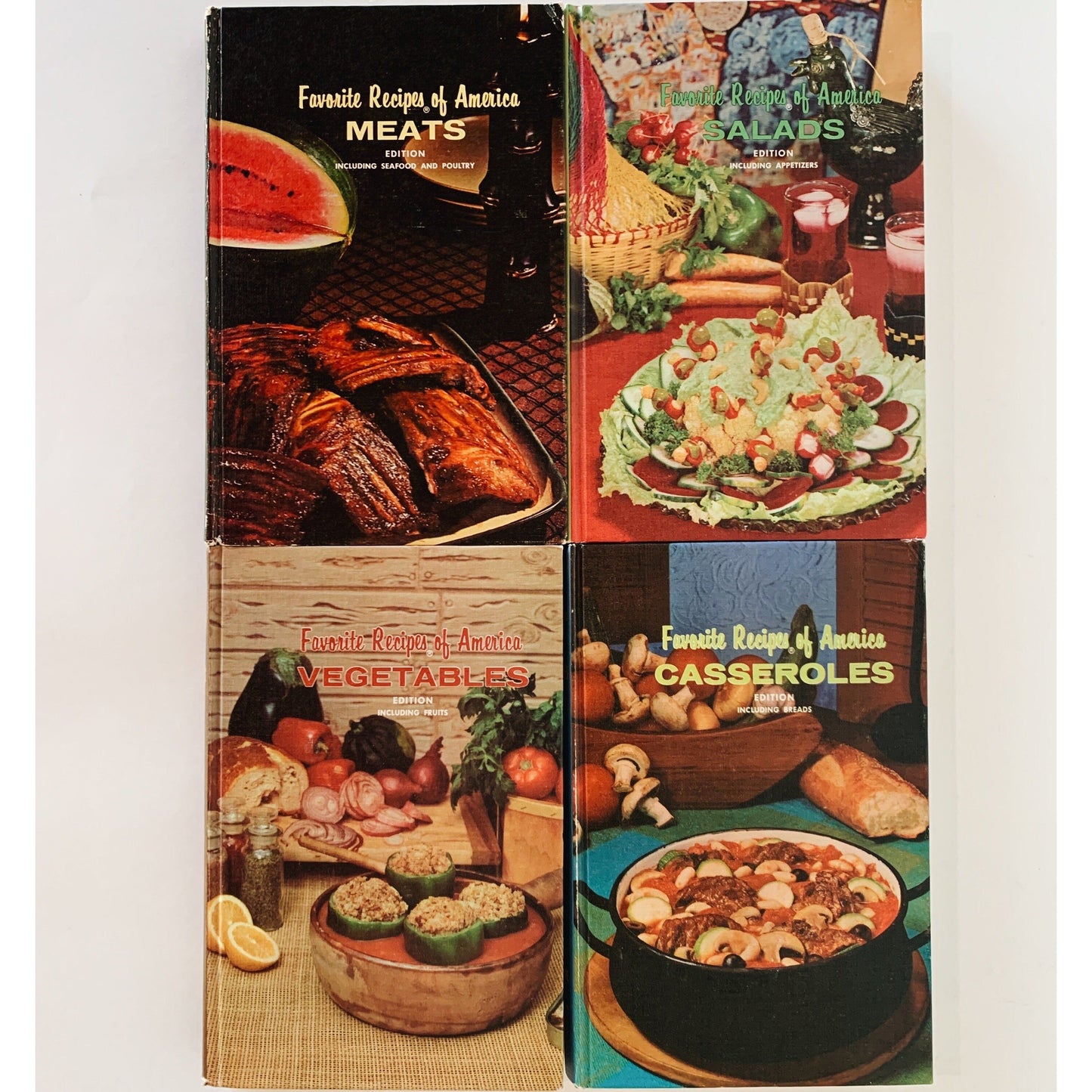 Famous Recipes of America 1966, Vintage Cookbook Set, Retro Kitchen Decor