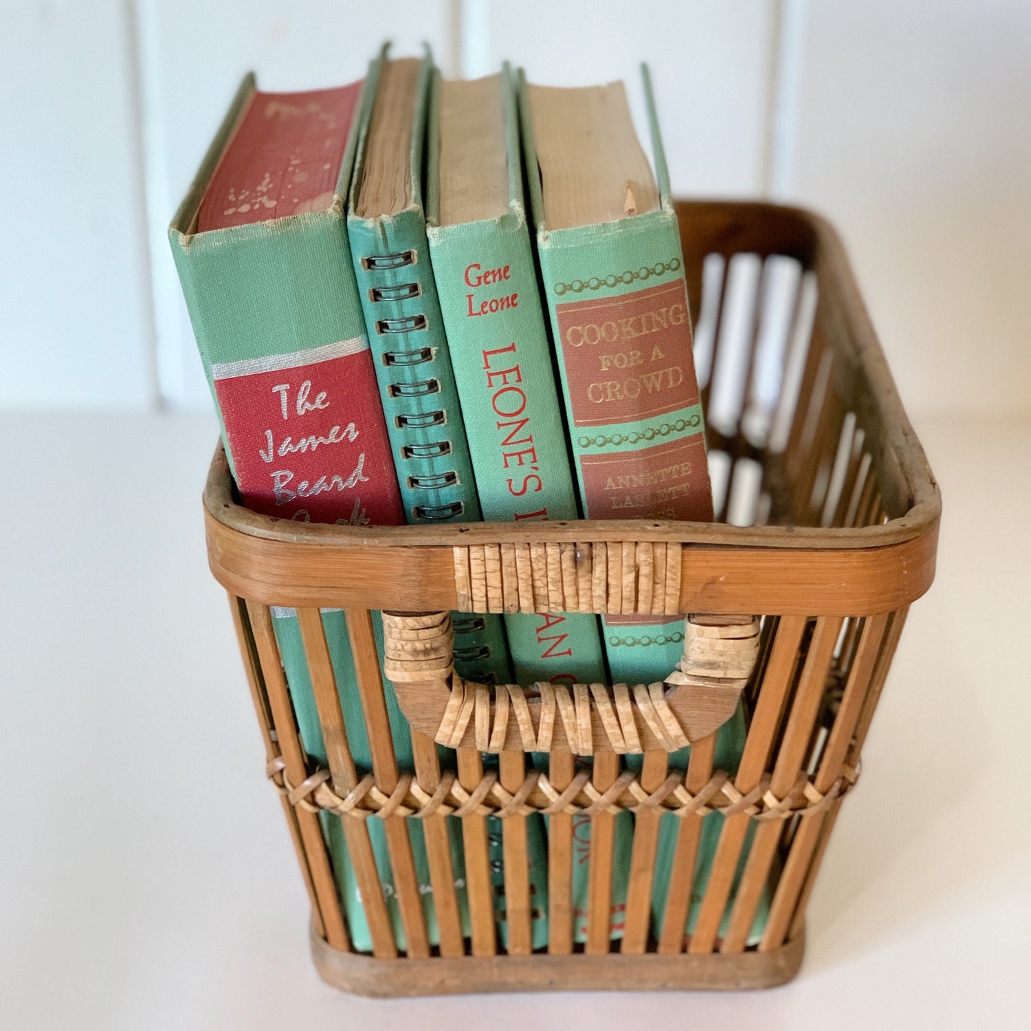 Teal Green Vintage Cookbooks, Farmhouse Kitchen Decor, Old Cookbooks, Vintage Book Set