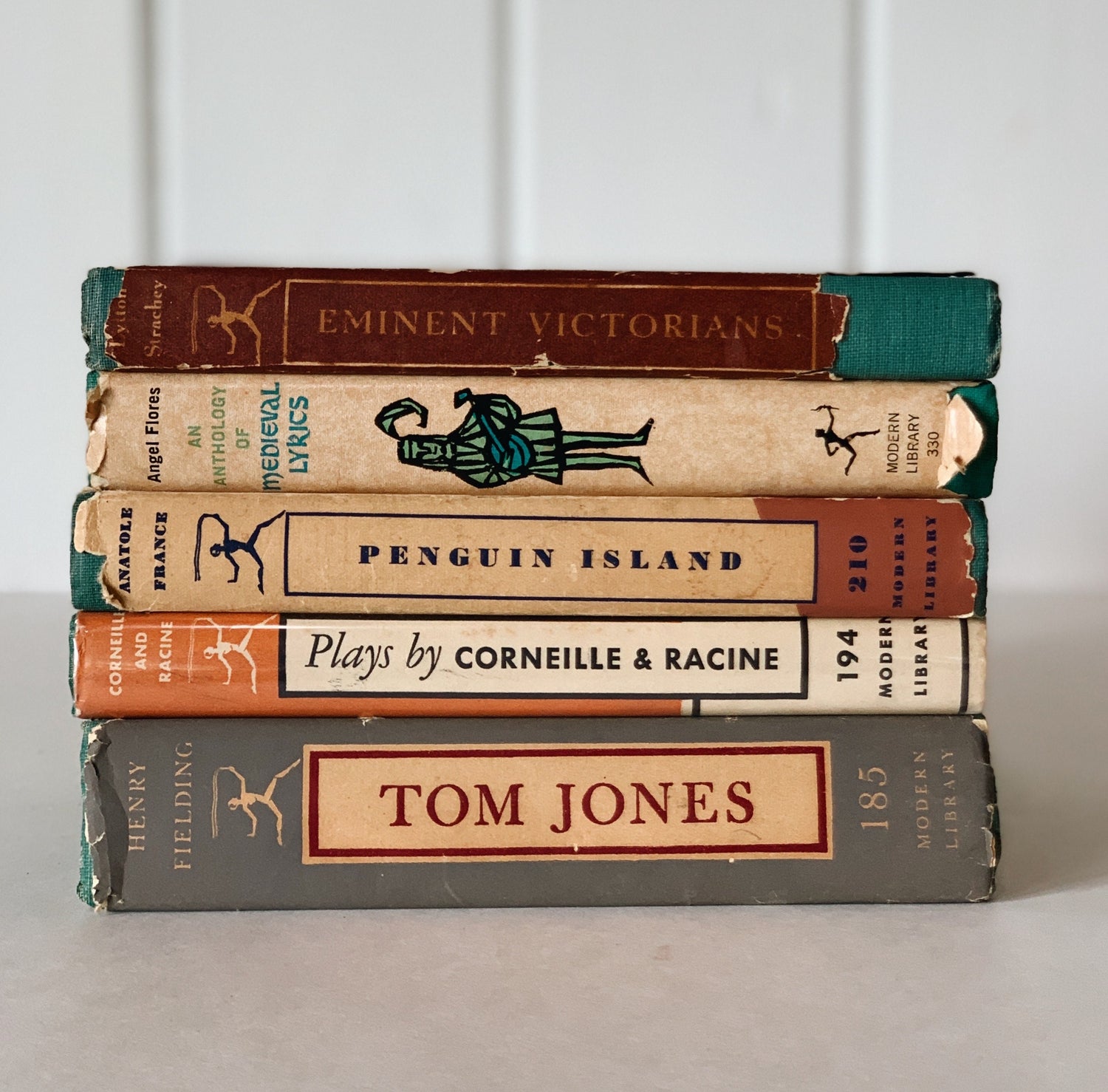 Modern Library Green Book Set, Mid-Century Books for Bookshelf Decor ...