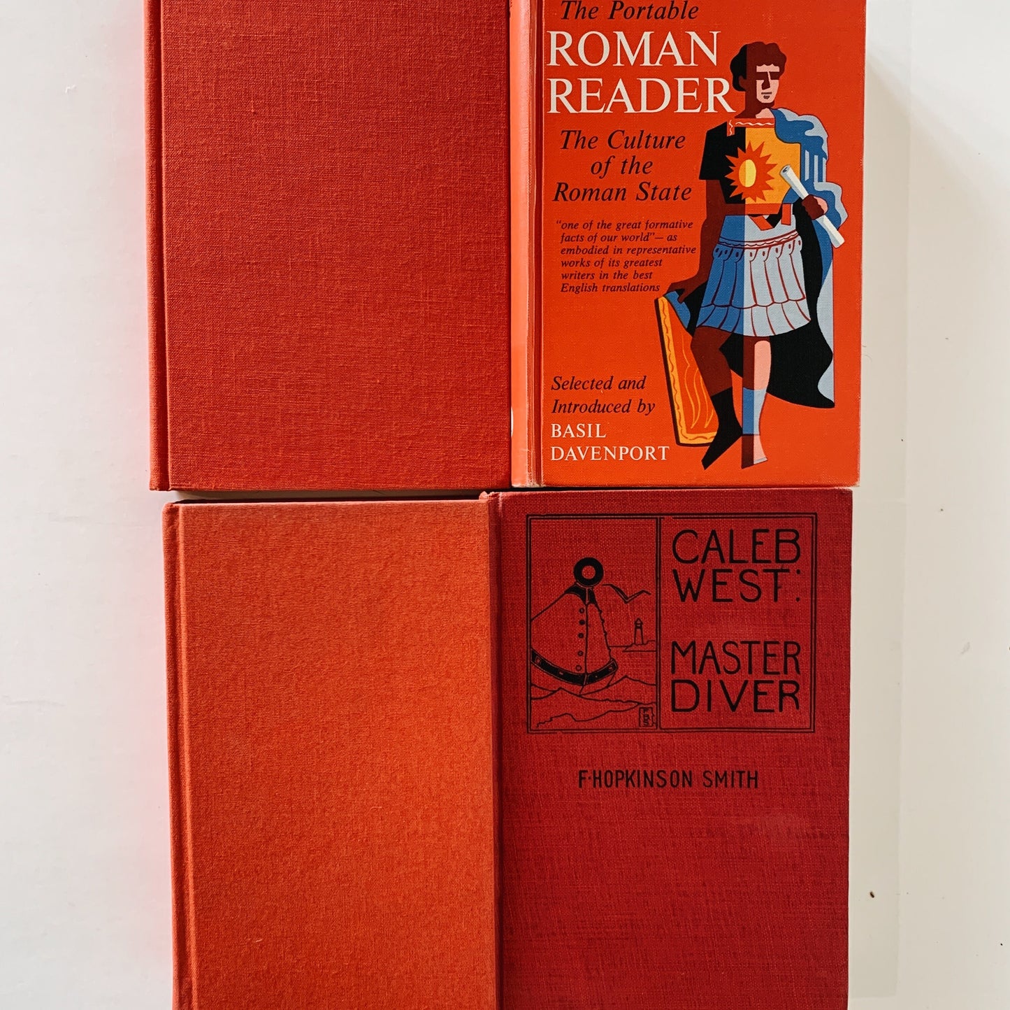 Red Decorative Books, Small Vintage Book Bundle