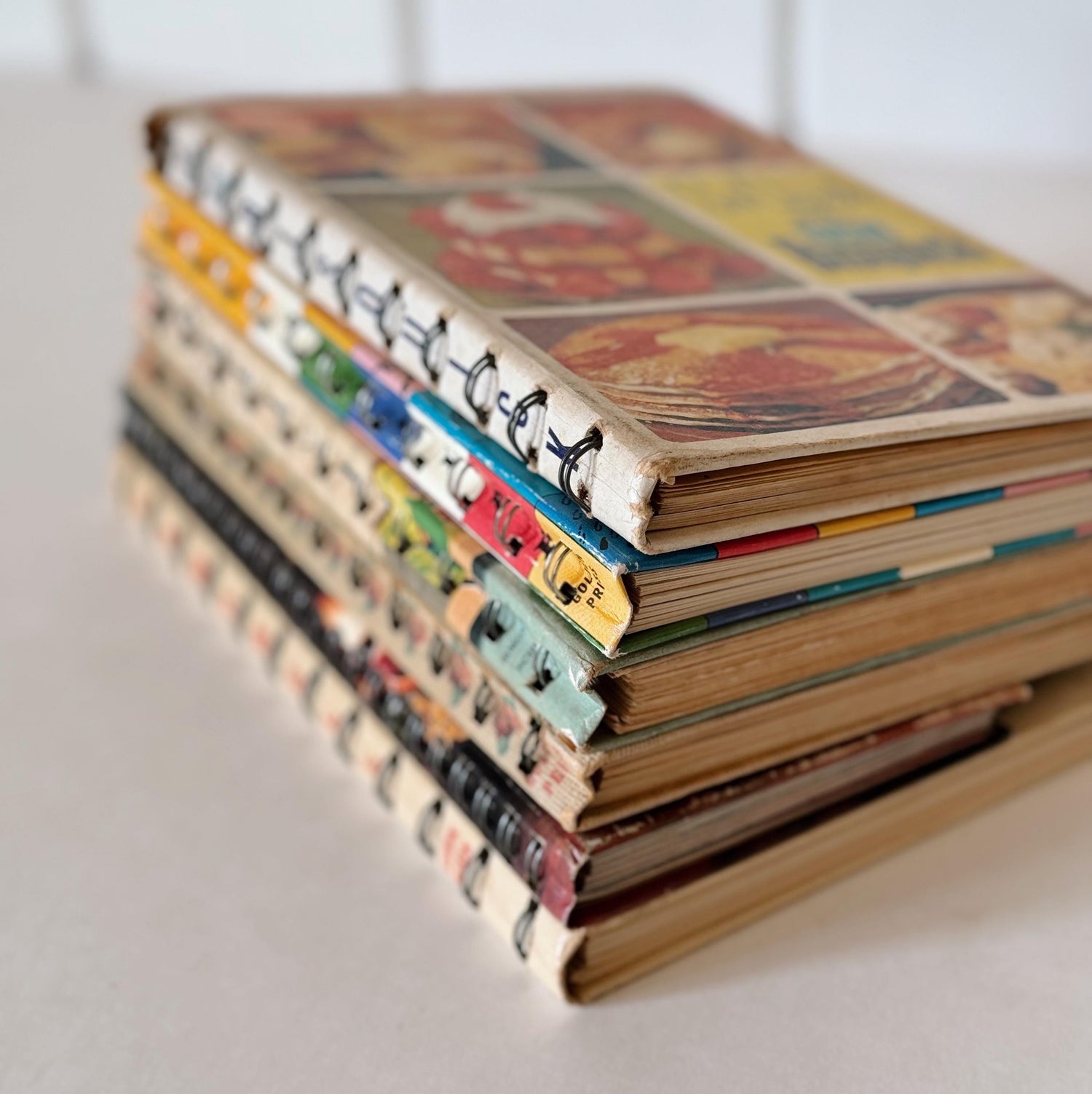 Vintage Cook Books with Spiral Binding for Fun Retro Shelf Styling, Betty Crocker First Editions