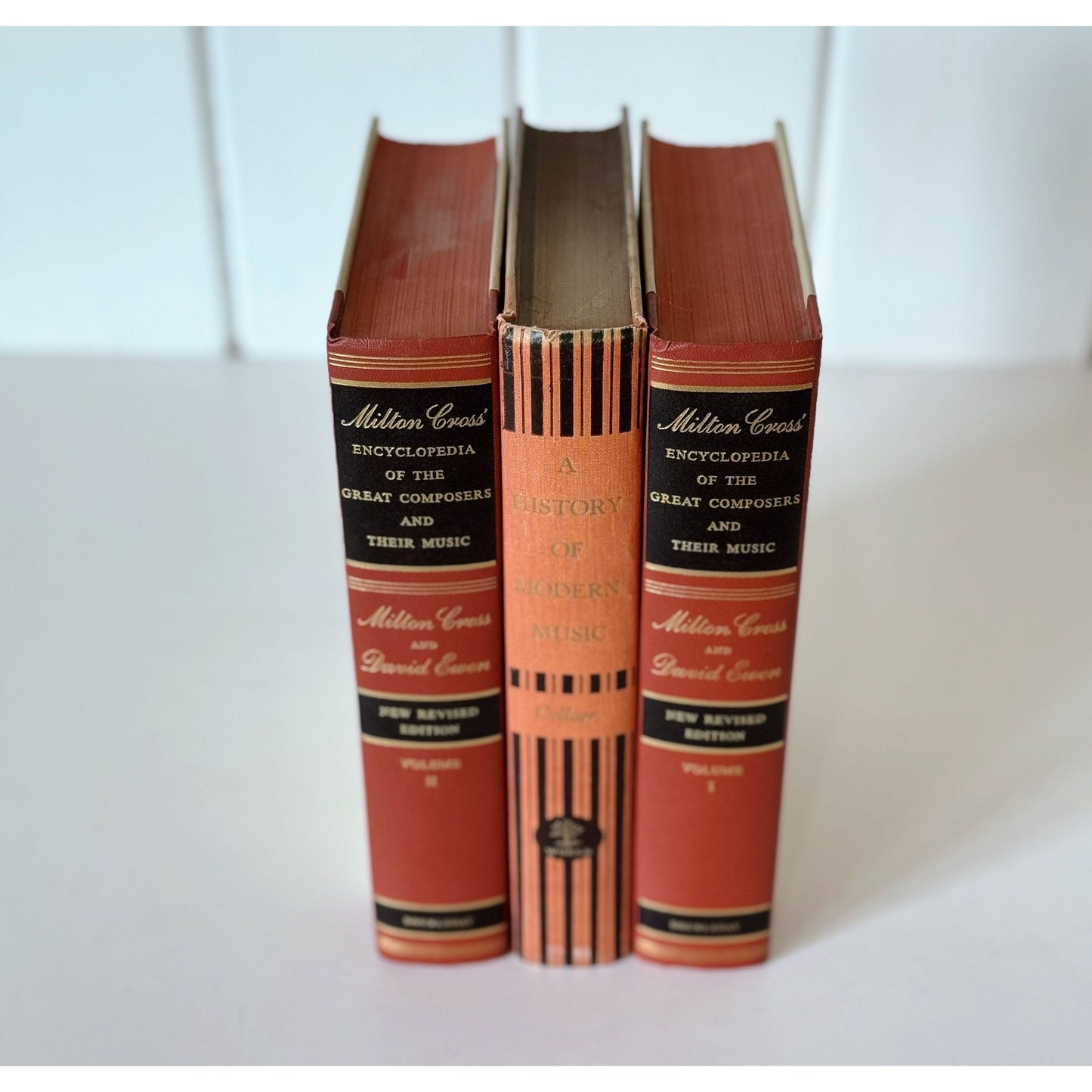 Milton Cross Composers Book Bundle, Mid Century Modern Copper Black Gold Music Book Bundle