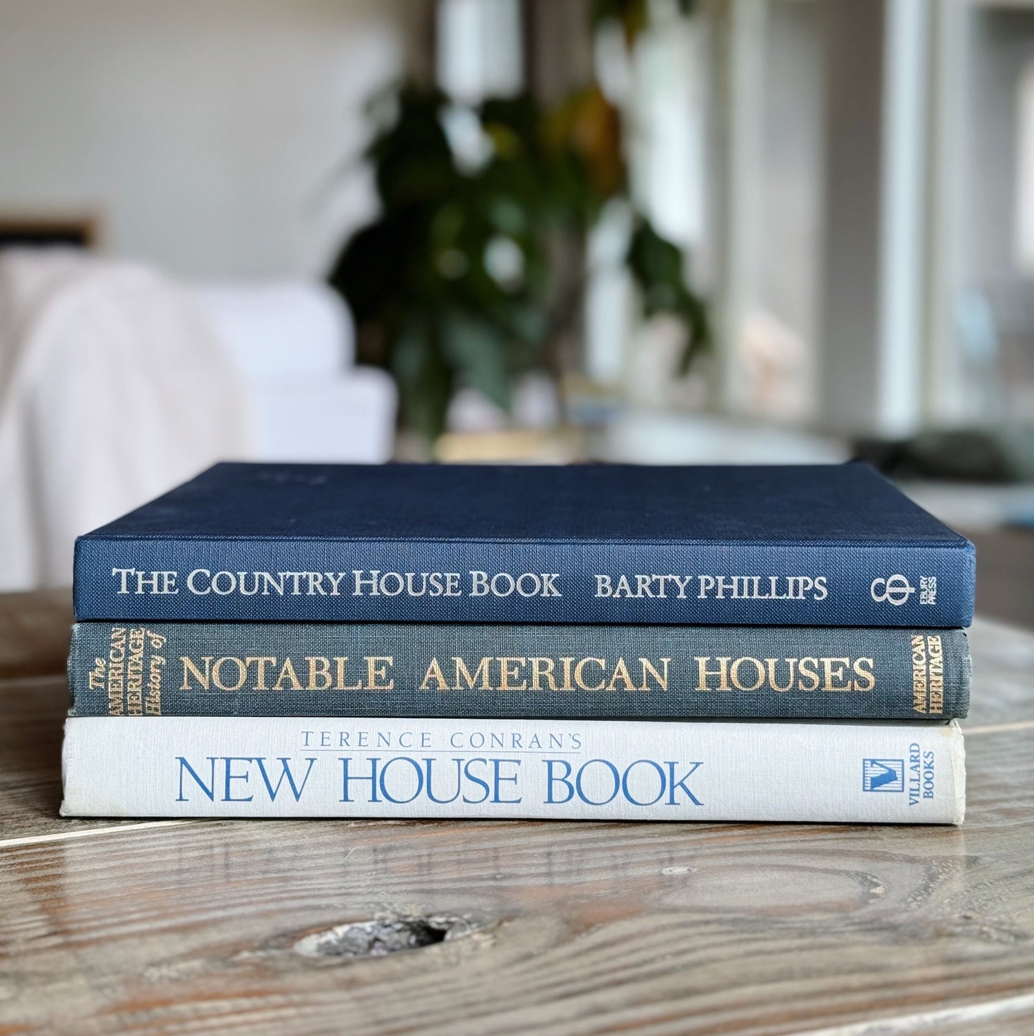 Vintage Blue House Design-Themed Coffee Table Books For Decor, Homes and Houses