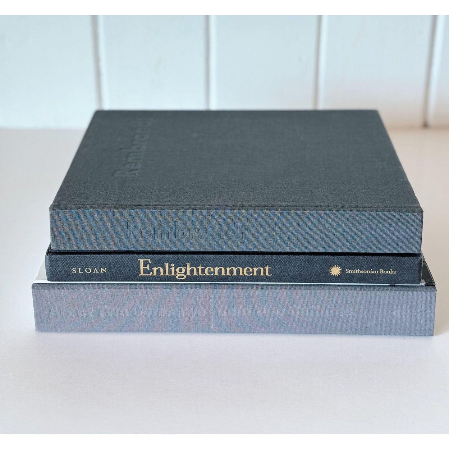 Vintage and Modern Minimalist Gray Fine Art Coffee Table Book Set