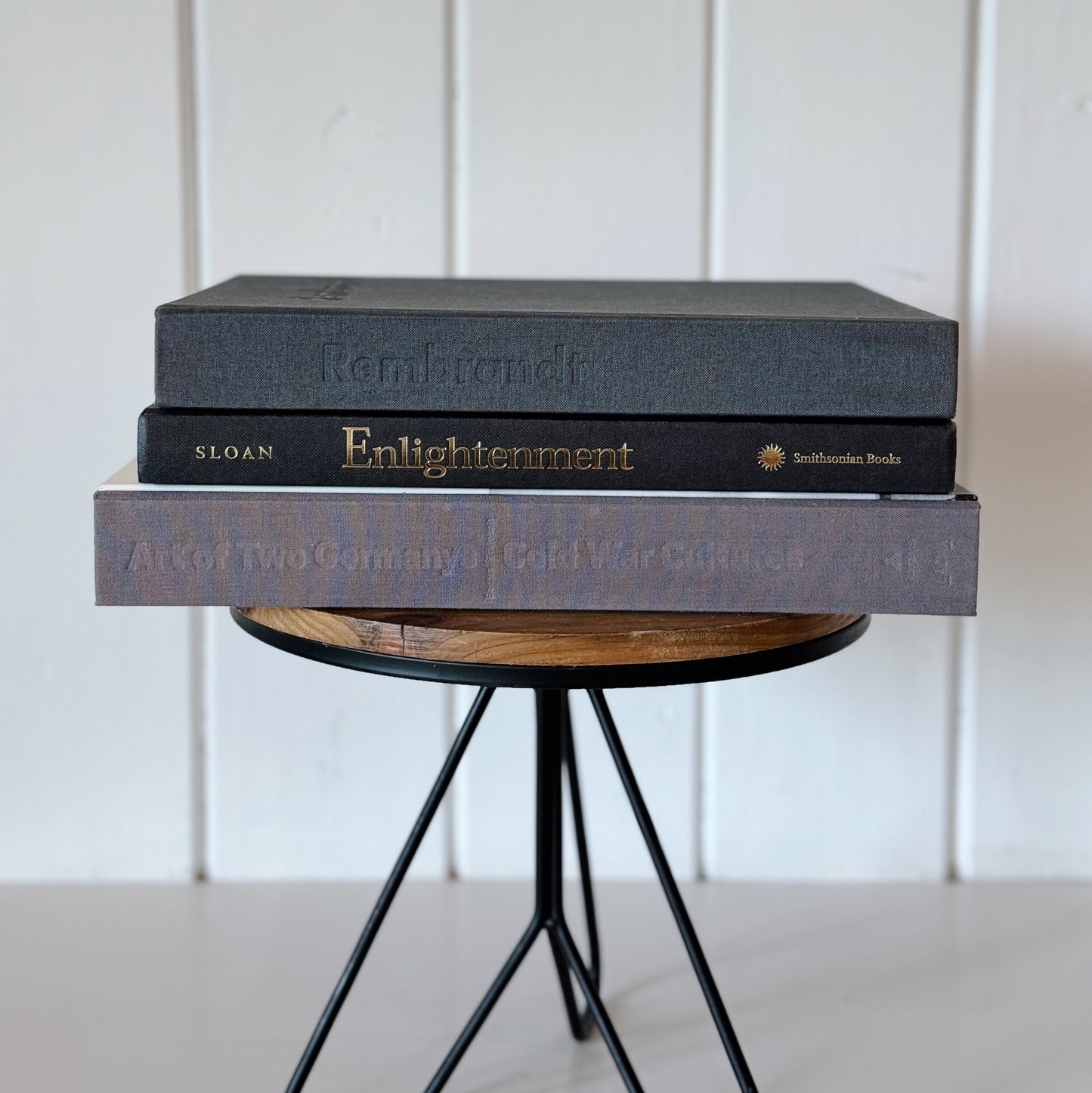 Vintage and Modern Minimalist Gray Fine Art Coffee Table Book Set