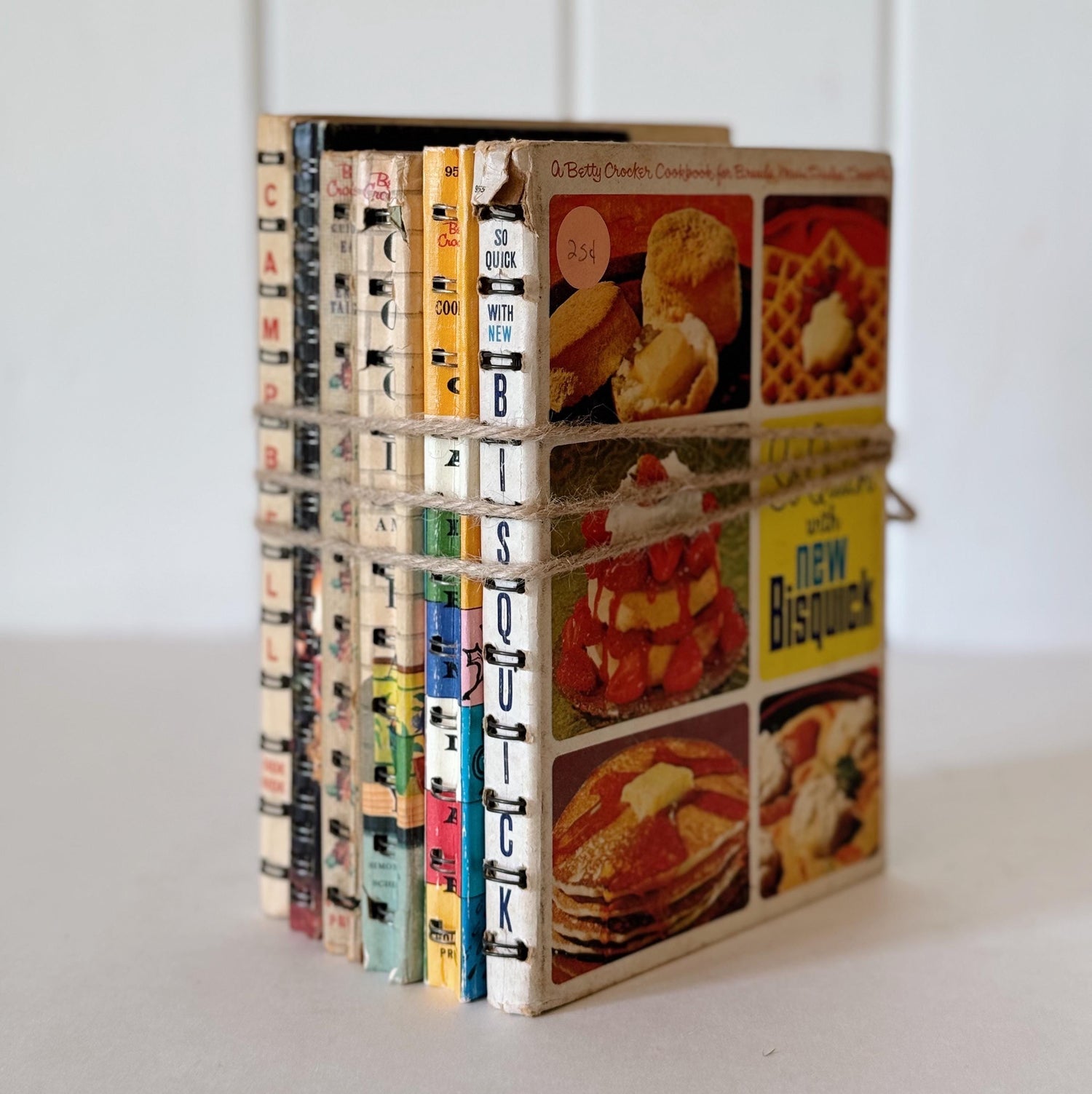 Vintage Cook Books with Spiral Binding for Fun Retro Shelf Styling, Betty Crocker First Editions