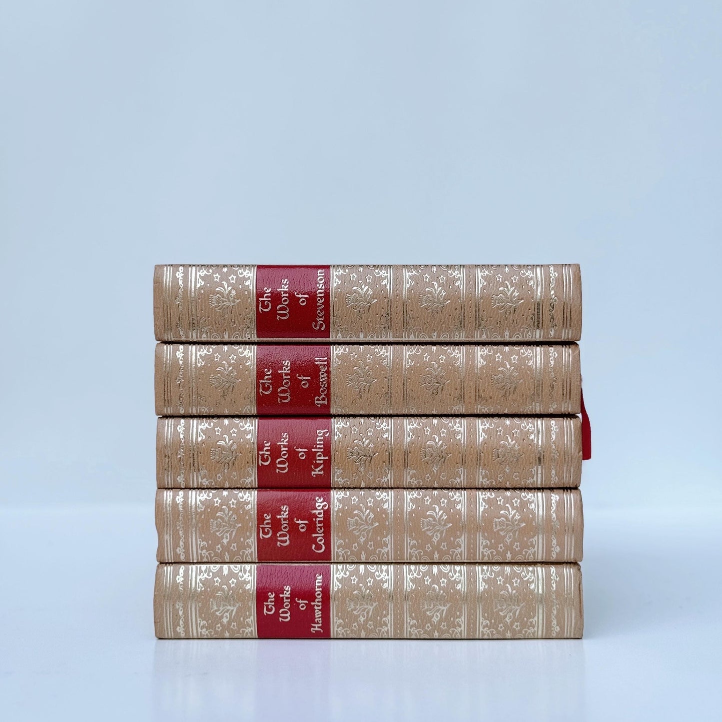 Ornate Gold and Red Vintage Book Set, Black's Reader Service, Classic Literature Books