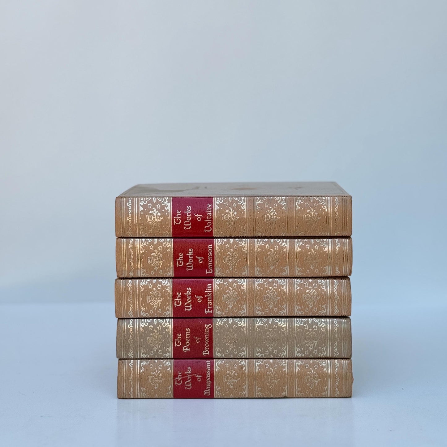 Ornate Gold and Red Vintage Book Set, Black's Reader Service, Classic Literature Books