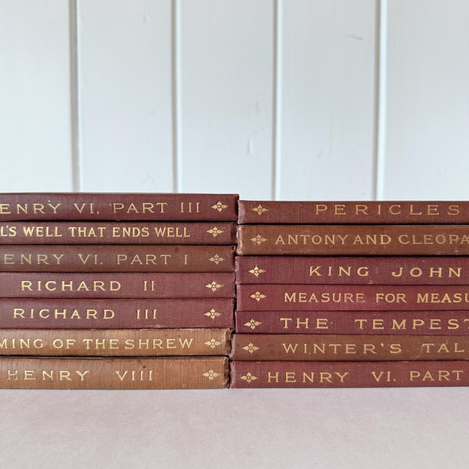 Antique Red Shakespeare Book Set, The Aldus Shakespeare Partial Set, 1909