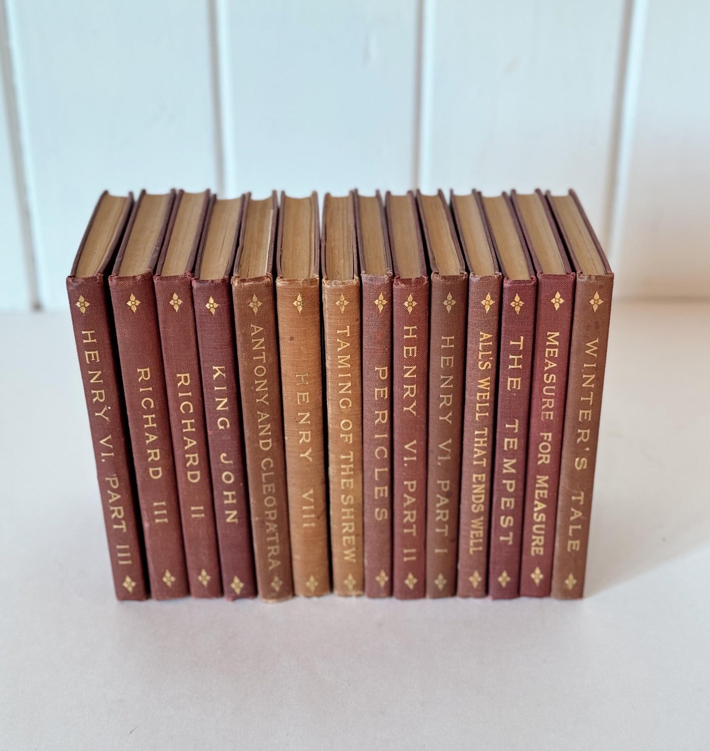 Antique Red Shakespeare Book Set, The Aldus Shakespeare Partial Set, 1909