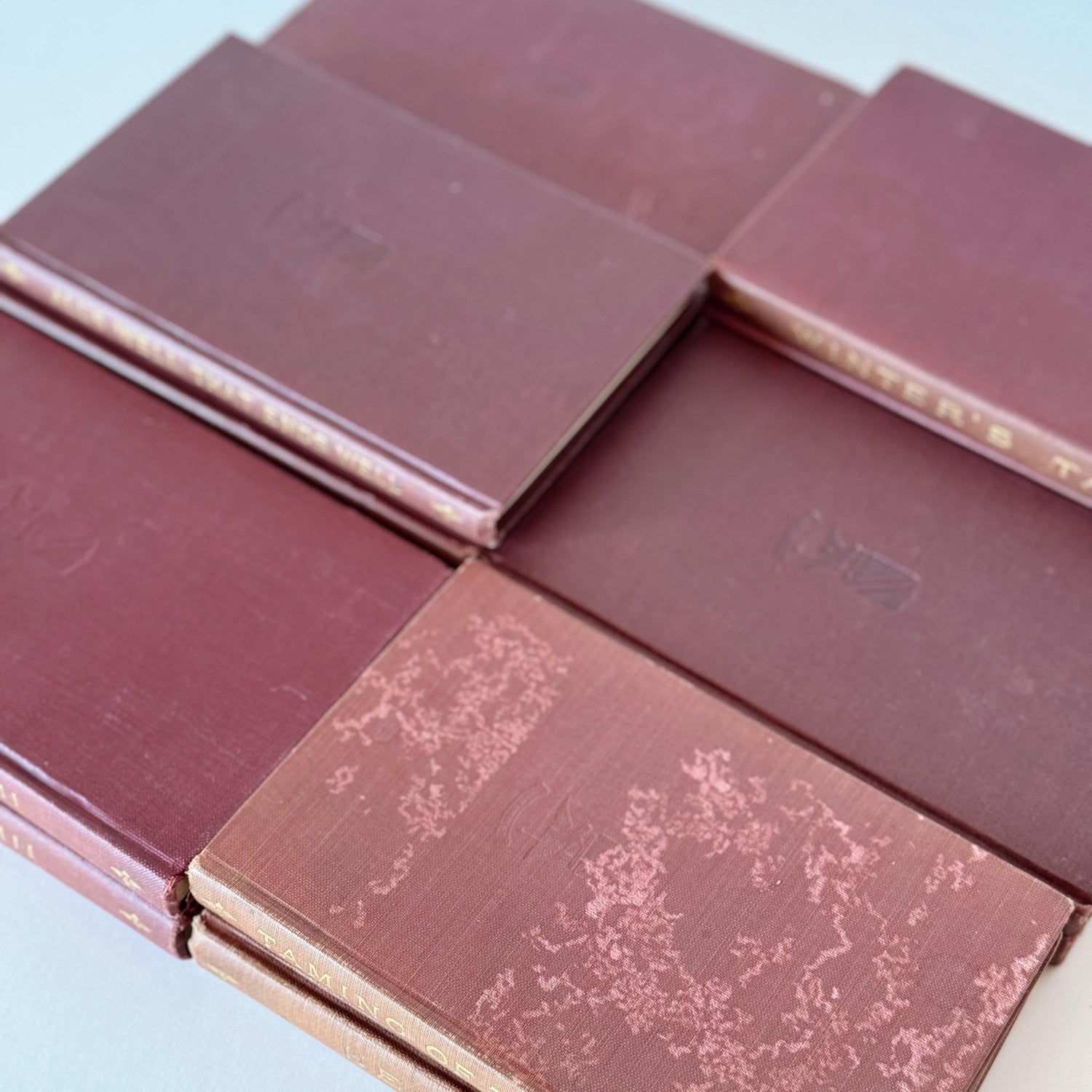 Antique Red Shakespeare Book Set, The Aldus Shakespeare Partial Set, 1909