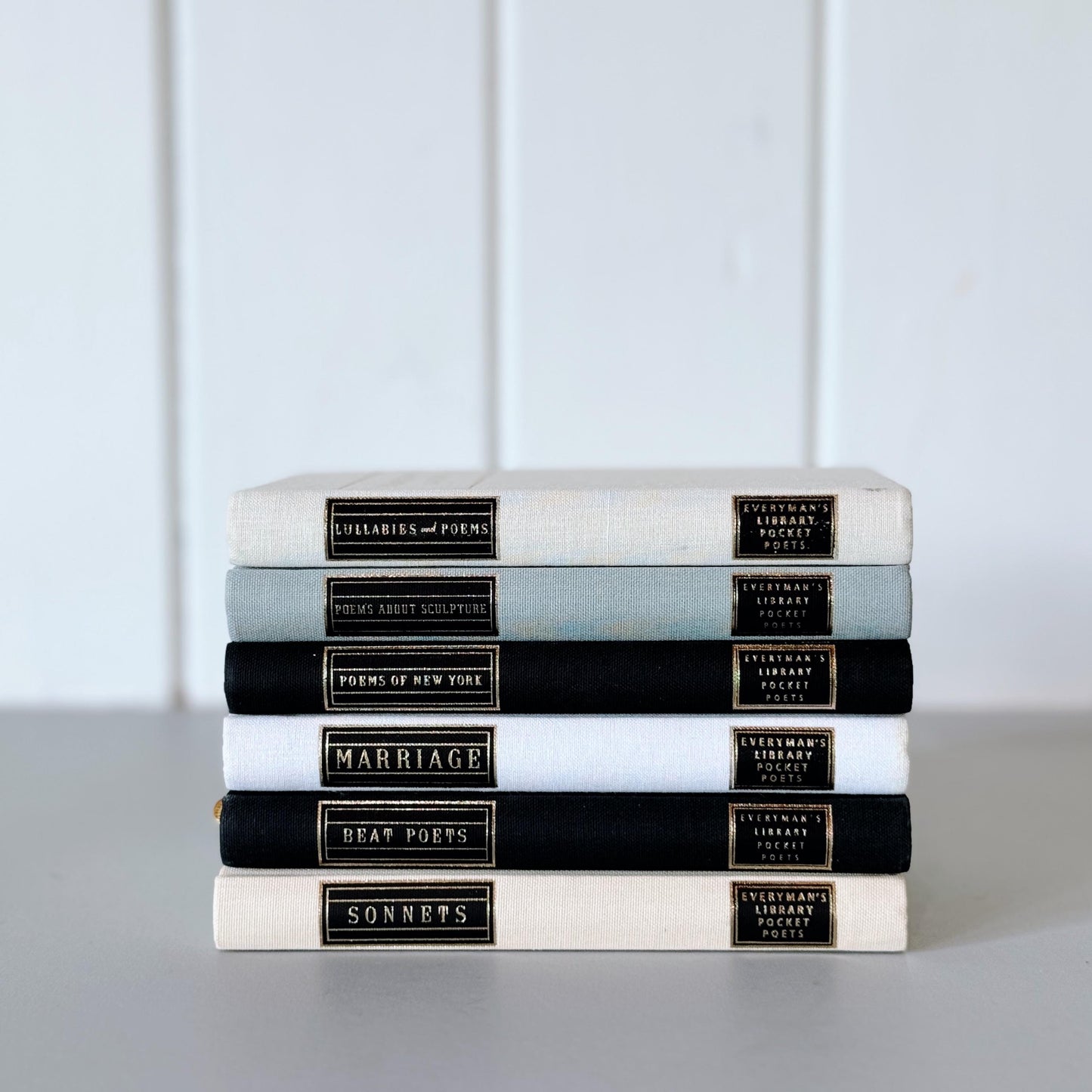 Mini Pocket Sized Black White and Gray Poetry Book Bundle, Everyman's Pocket Poets Collection