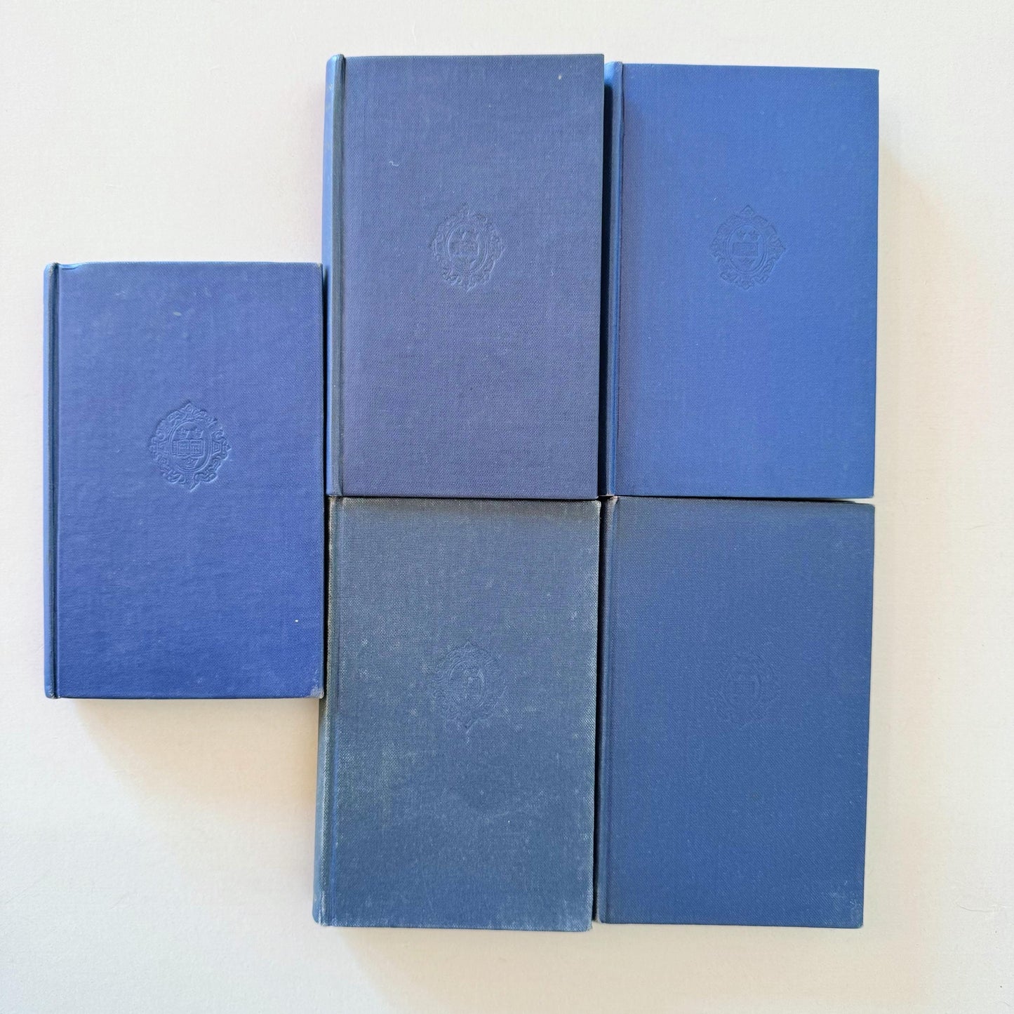 Vintage Indigo Blue Mini Book Set for Decor, The World's Classics, Oxford Press