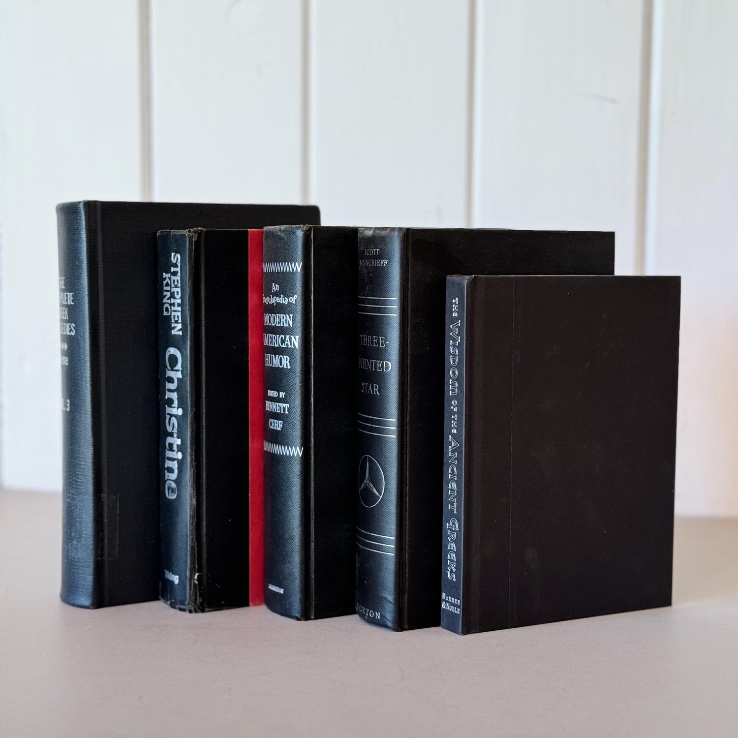 Black and Silver Vintage Books for Decor, Mid-Century Modern Masculine Books By Color, Mercedes Book