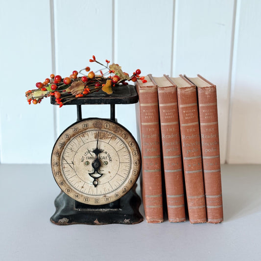 Burnt Orange Brown Vintage Book Set, The Reader's Encyclopedia, 1948, Literature and Arts Complete Set of Four