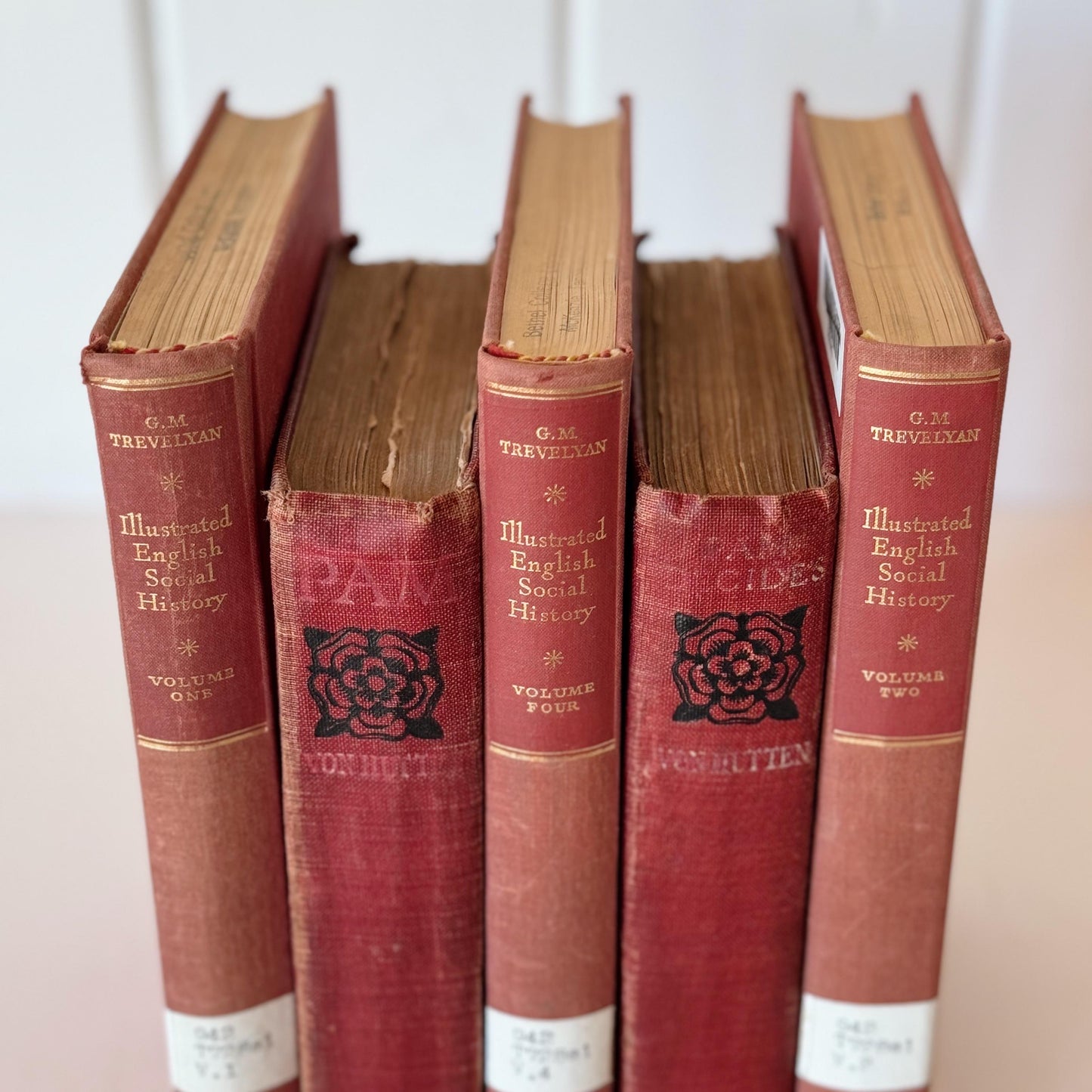 Shabby Red Antique Distressed Cozy Book Bundle