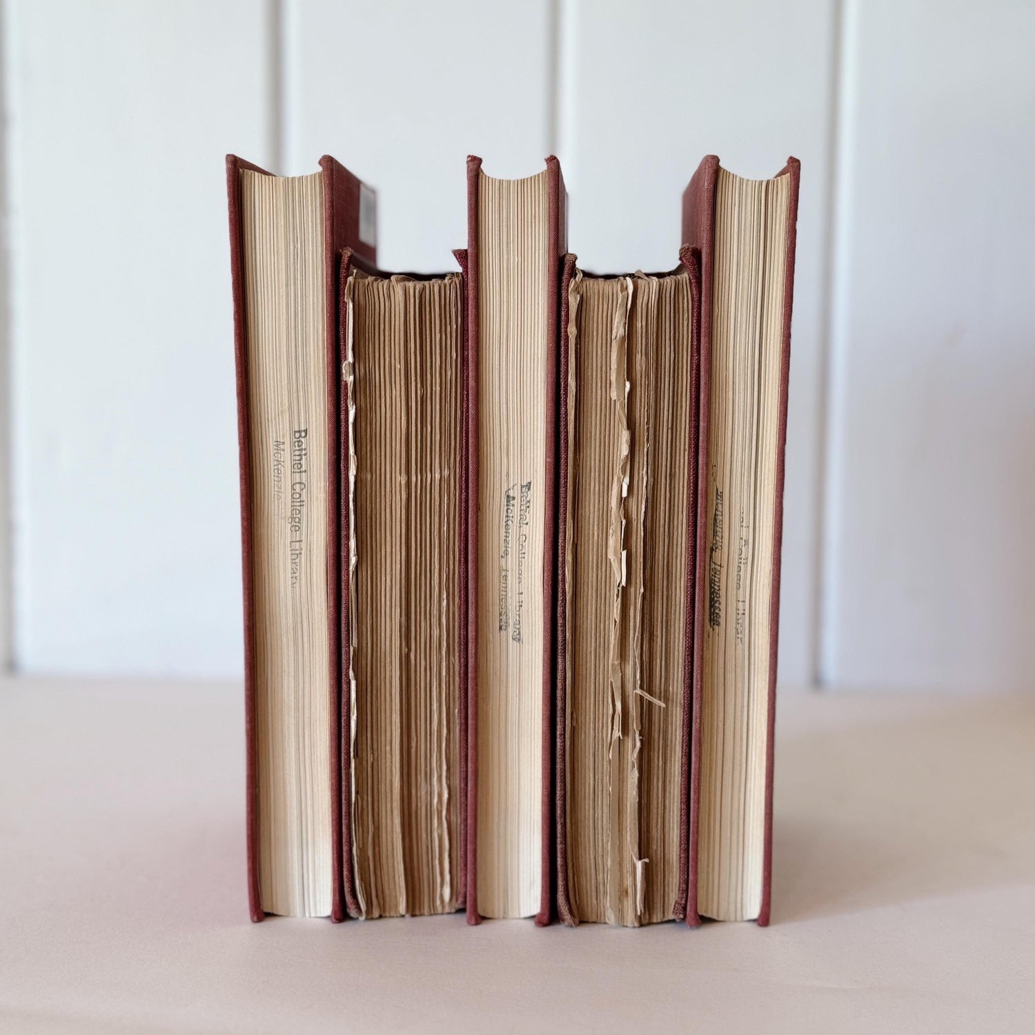 Shabby Red Antique Distressed Cozy Book Bundle