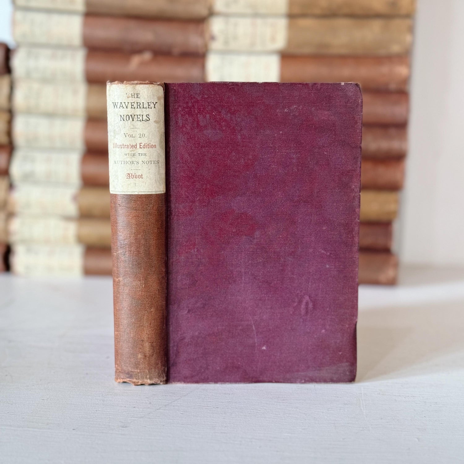 The Waverley Novels, Sir Walter Scott, Antique Shabby Books for Decor