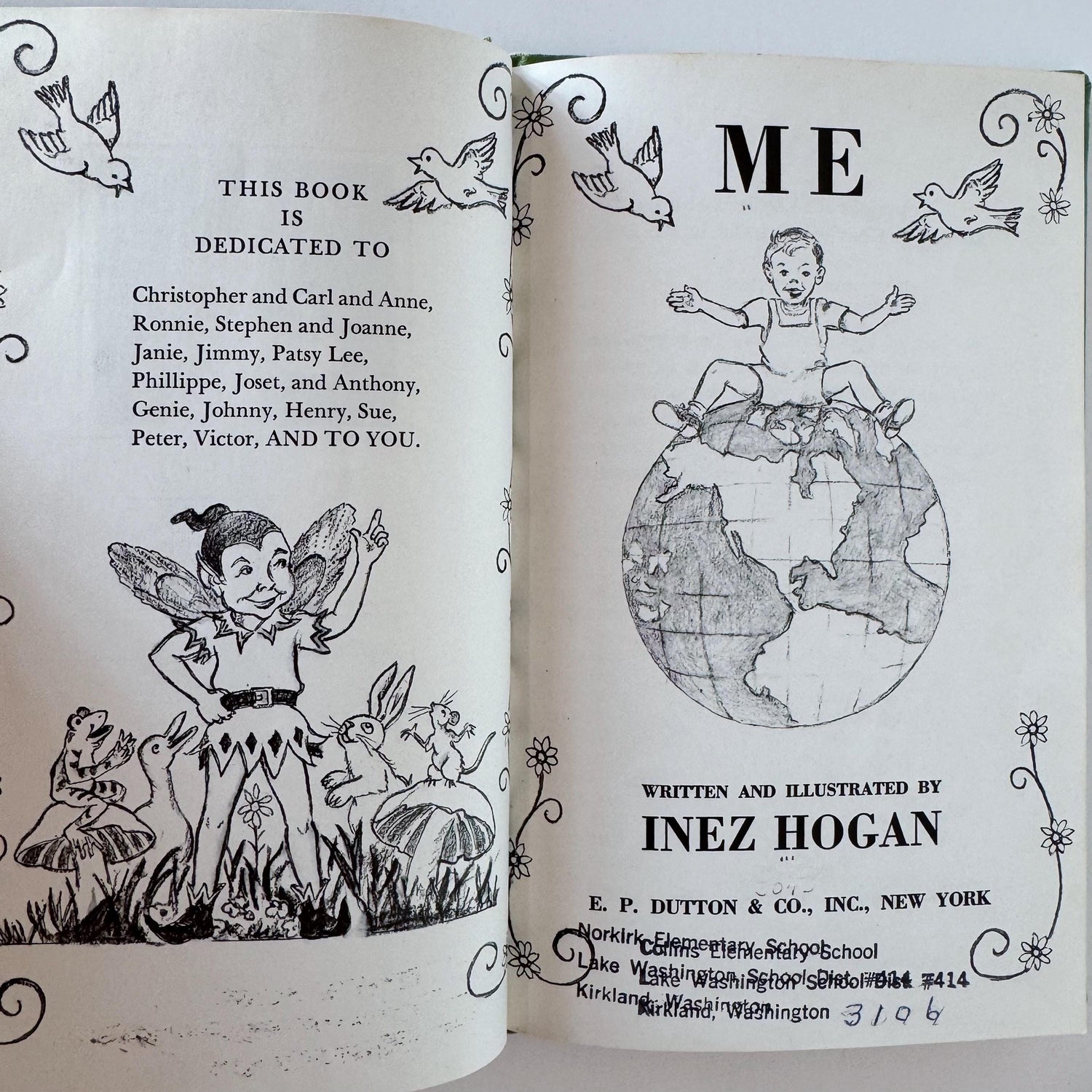 Me, Inez Hogan, Early Elementary School Poetry Book, 1954