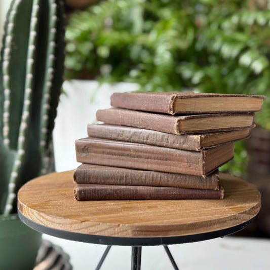 Antique Small Brown School Book Bundle, Macmillan Pocket Classics