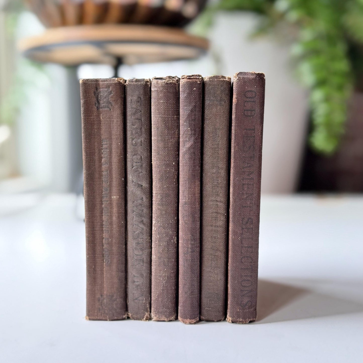 Antique Small Brown School Book Bundle, Macmillan Pocket Classics