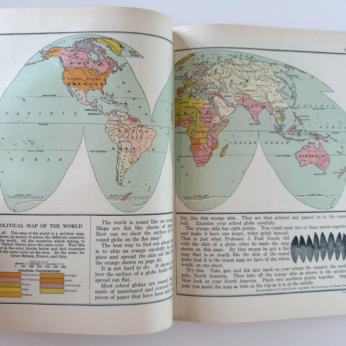 World Folks, Geography and Social Studies School Book, J. Russell Smith, 1931 Illustrated Hardcover