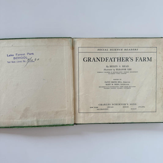 Grandfather's Farm, 1928 School Book, Social Science Readers, Art Deco