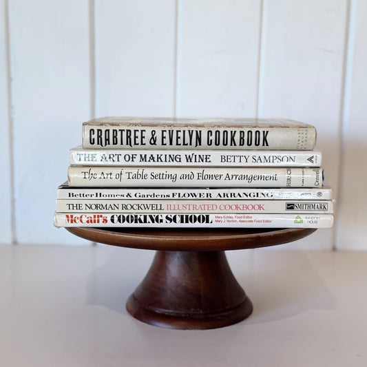 Creamy White Retro Vintage Cookbook and Vintage Flower Arranging Book Set