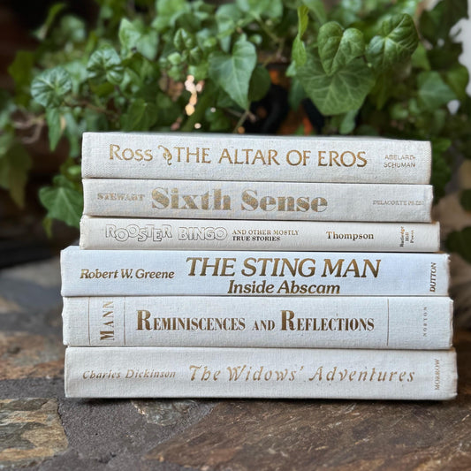 Cream and Gold Vintage Retro Book Set for Shelf Styling