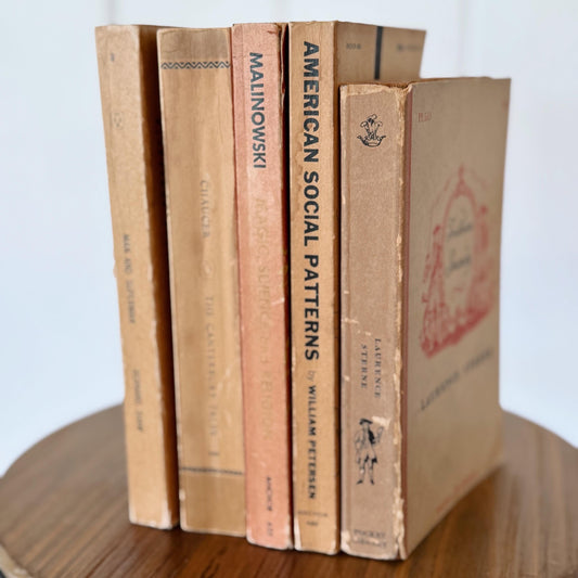 Vintage Mid Century Neutral Paperback Books