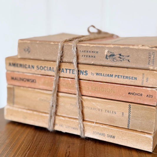Vintage Mid Century Neutral Paperback Books