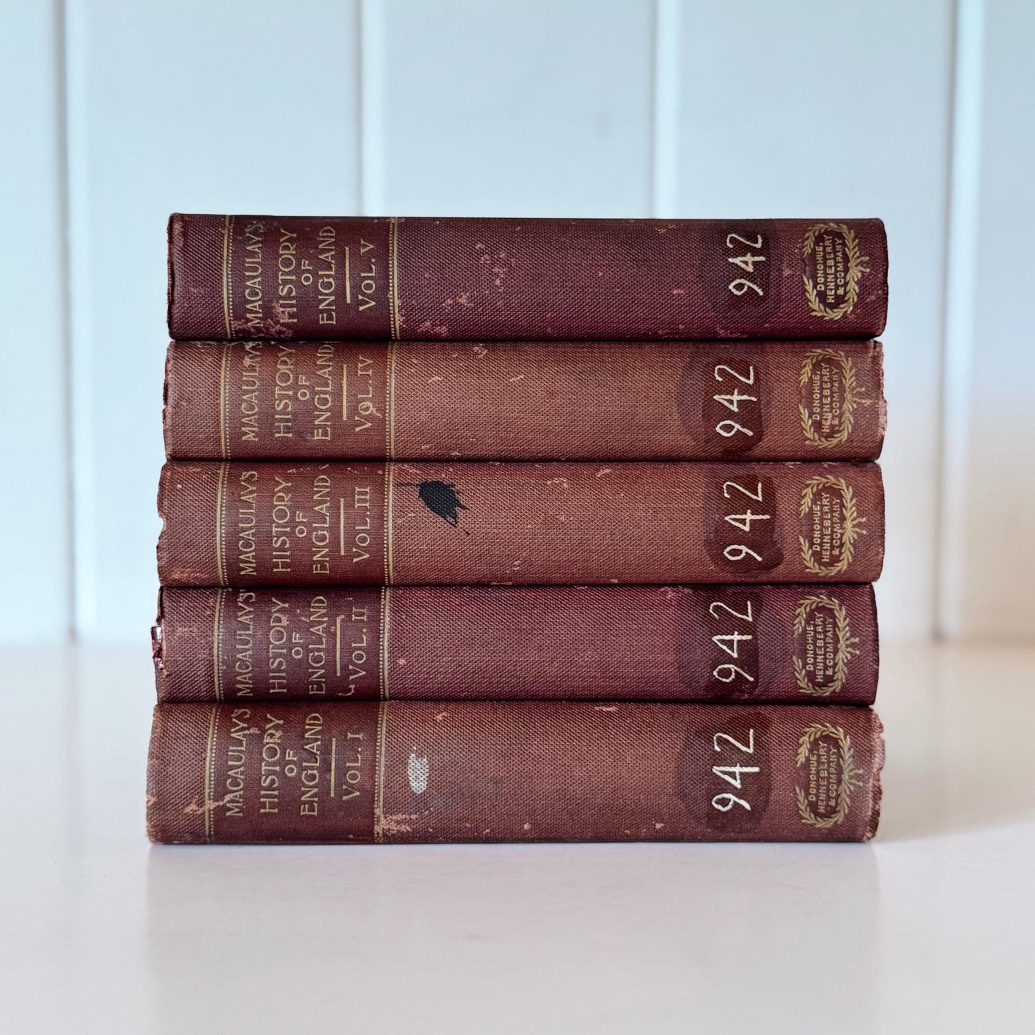 Macaulay's History of England From the Ascension of James II Thomas Babington Macaulay, Antique 5 Volume Set